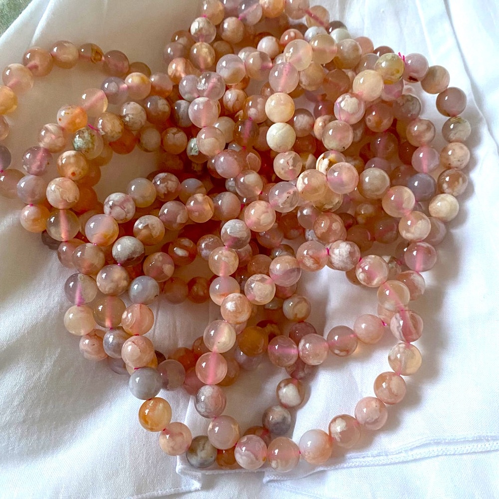 Peach Moonstone Crystal Bracelet